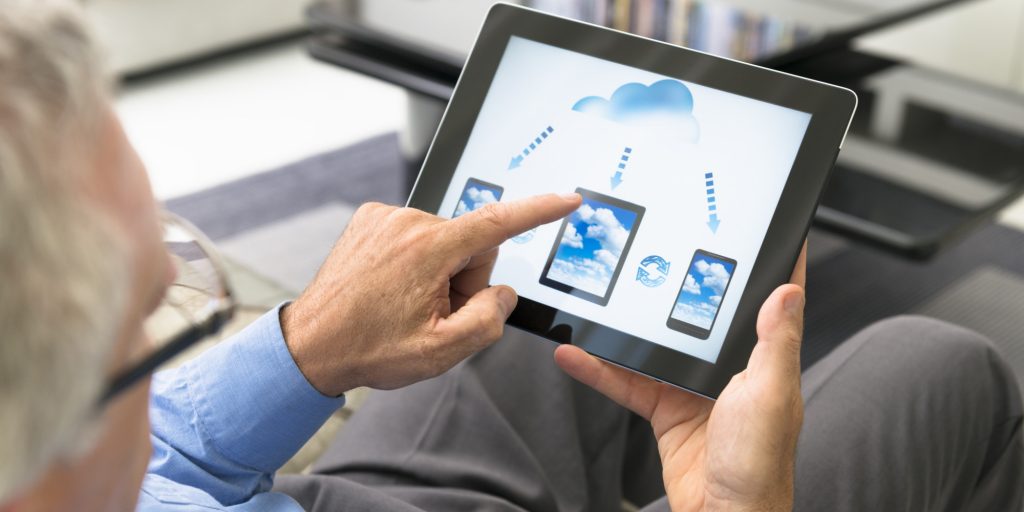 Cloud computing application on digital tablet