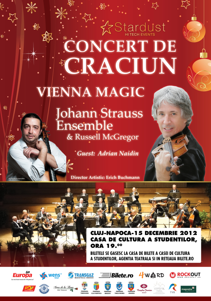 Concert de Crăciun ”Vienna Magic - Johann Strauss Ensemble&Russell McGregor” - 15 decembrie - Cluj-Napoca