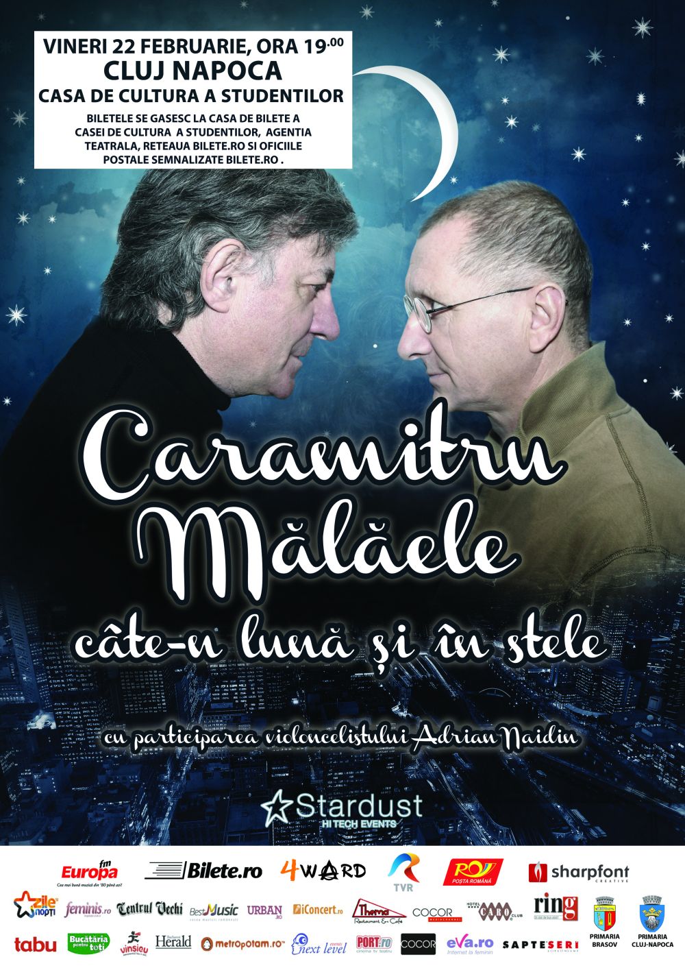 Spectacolul „Caramitru – Mălăele, câte-n lună și în stele” – 22 februarie – Cluj-Napoca